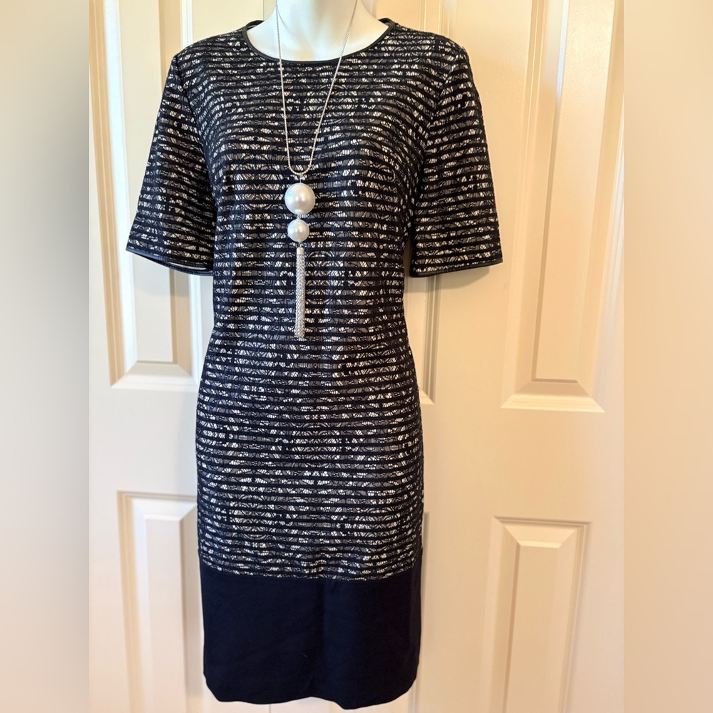 The Limited black and White Striped Midi Dress, size S